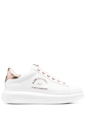 Karl Lagerfeld logo-print leather sneakers - White