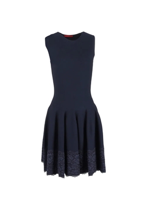 Carolina Herrera Vintage lace-trimmed midi dress - Blue