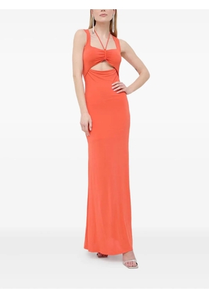 Patrizia Pepe cutout tie maxi dress - Orange