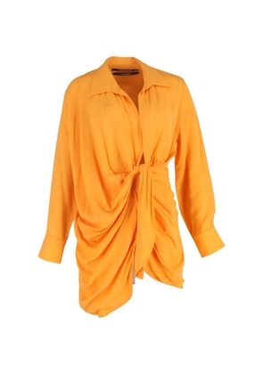 Jacquemus Pre-Owned Bahia draped mini dress - Orange