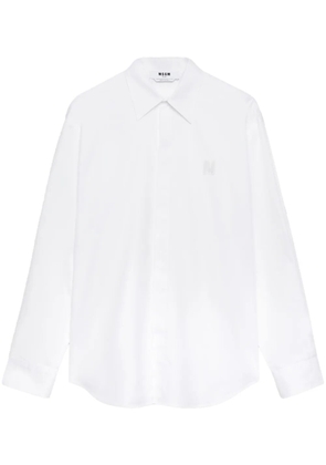 MSGM logo-appliqué long-sleeve shirt - White