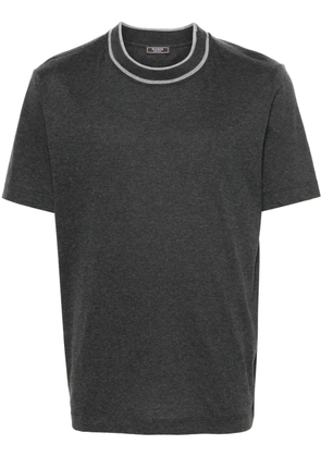 Peserico contrasting-collar T-shirt - Grey