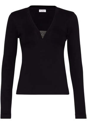 Brunello Cucinelli Monili-embellished T-shirt - Black