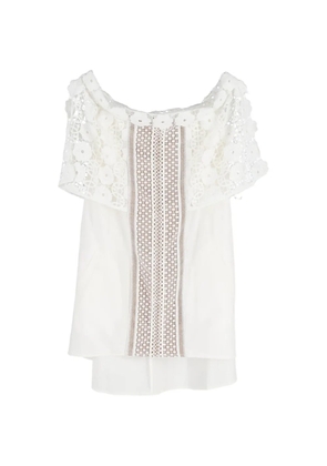 Self-Portrait floral-lace off-shoulder dress - White
