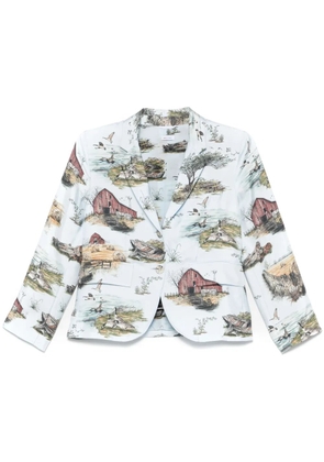 Thom Browne all-over print blazer - Blue