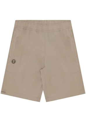 AAPE BY *A BATHING APE® Moonface logo-patch shorts - Neutrals