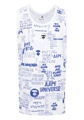 AAPE BY *A BATHING APE® sketch-print cotton tank top - White