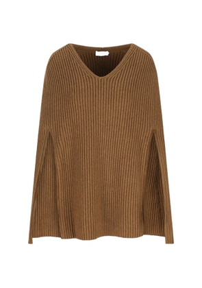 Ferragamo ribbed V-neck knitwear - Brown
