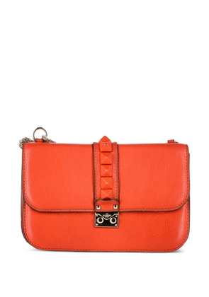 Valentino Garavani Pre-Owned Medium Rockstud Glam chain flap shoulder bag - Orange