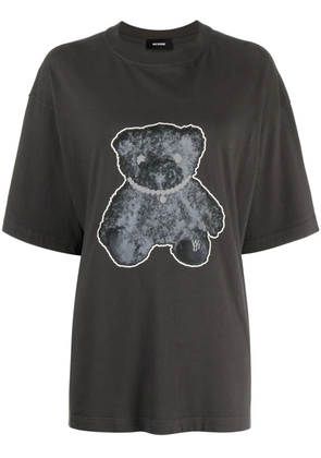 We11done Necklace Teddy-print cotton T-shirt - Grey