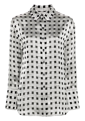 Kenzo weave-print satin shirt - Black