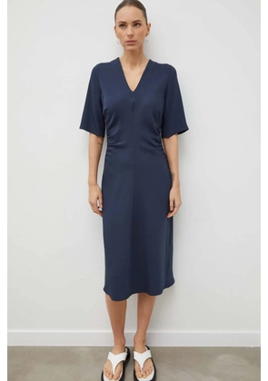 SAMSOE SAMSOE Samailey V-neck gathered midi dress - Blue