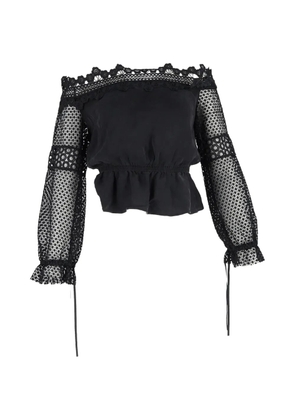 Self-Portrait off-shoulder lace blouse - Black