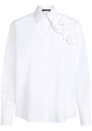 Karl Lagerfeld floral appliqué shirt - White