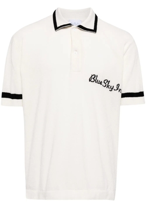 BLUE SKY INN logo-embroidered knitted polo shirt - White
