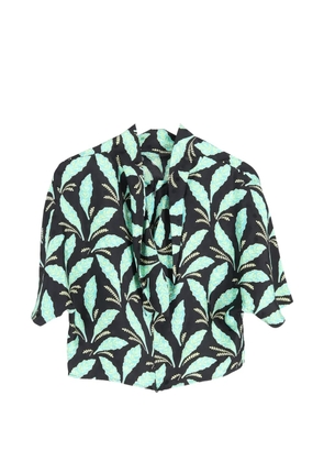 Diane Von Furstenberg Vintage leaf-print blouse - Black