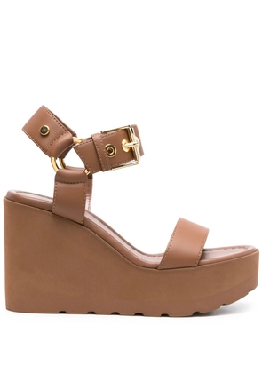 Gianvito Rossi leather wedge sandals - Brown