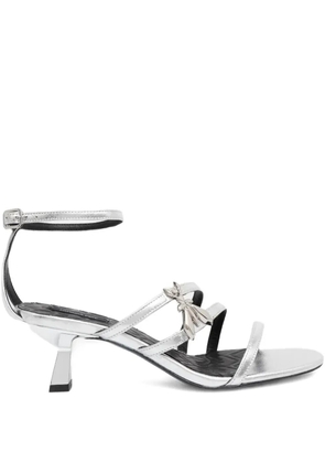 Patrizia Pepe 65mm metallic strappy sandals - Silver