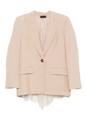 LIU JO lace-trimmed single-breasted blazer - Neutrals