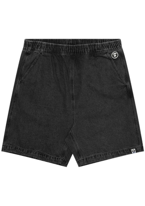 AAPE BY *A BATHING APE® Moonface-appliqué denim shorts - Black