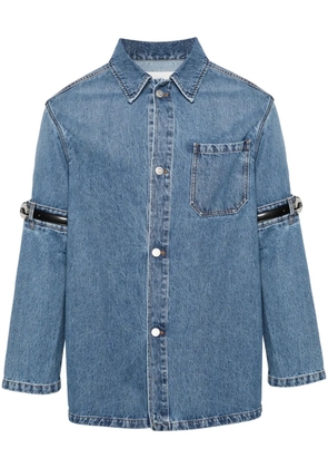 Coperni logo-buckle denim jacket - Blue