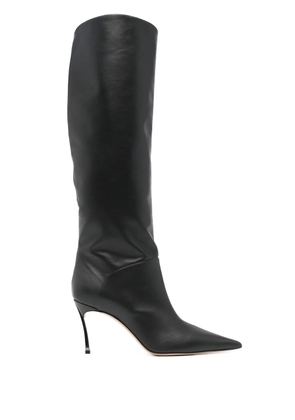 Casadei Superblade 80mm leather boots - Black