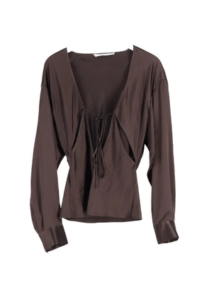 Christopher Esber Triquetra cut-out tie blouse - Brown