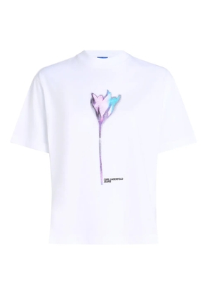Karl Lagerfeld Jeans flower-print T-shirt - White