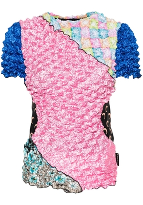 Marine Serre Popcorn patchwork T-shirt - Black