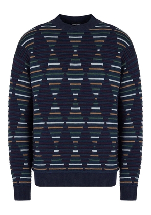 Giorgio Armani geometric-jacquard sweater - Blue