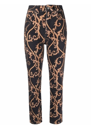 GANNI baroque-print jeans - Black