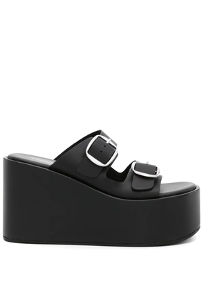 Coperni 100mm leather wedge sandals - Black