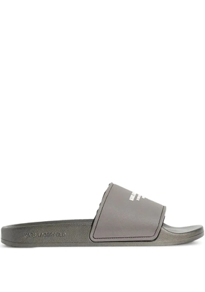 Karl Lagerfeld logo-embossed slides - Grey