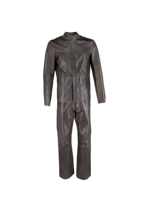 Giorgio Armani Pre-Owned leather two-piece suit - Brown