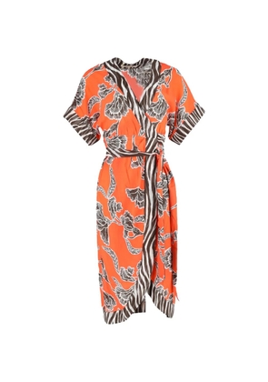 Diane Von Furstenberg Vintage Echo floral wrap midi dress - Orange