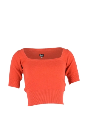 Dolce & Gabbana Pre-Owned square-neck ribbed top - Orange