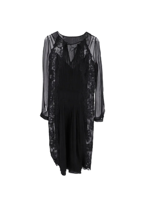 Alberta Ferretti Vintage lace pleated midi dress - Black