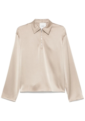 Nanushka satin polo top - Neutrals
