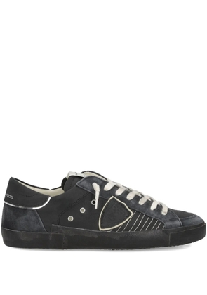 Philippe Model Paris Prsx suede-panelled low-top sneakers - Black