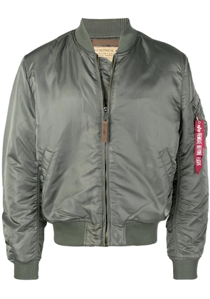 Alpha Industries zipped up bomber jacket - Green