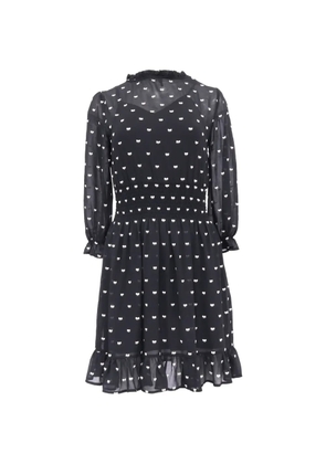 Maje Rythonoeud bow-print mini dress - Black