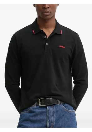 HUGO Derriko long-sleeve polo shirt - Black