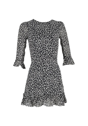 Reformation polka-dot ruffle mini dress - Black