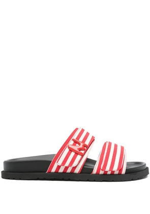 MSGM striped canvas slides - Red