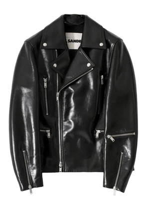 Jil Sander leather biker jacket - Black