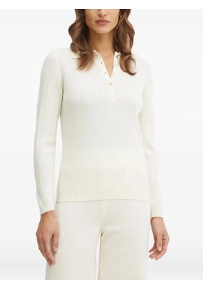 LUISA SPAGNOLI ribbed polo-neck sweater - White