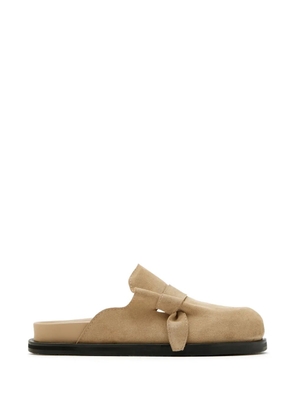 Yuzefi knotted suede mules - Neutrals