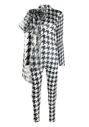 Atu Body Couture Luna houndstooth-print jumpsuit - Black