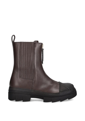 Furla zip ribbed boots - Brown