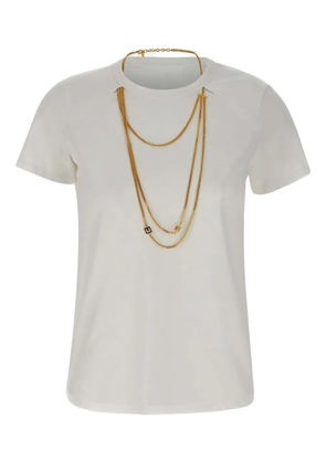 Elisabetta Franchi chain-embellished cotton T-shirt - White